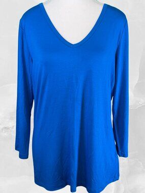 Turquoise blue 3/4 length top-Sz XL